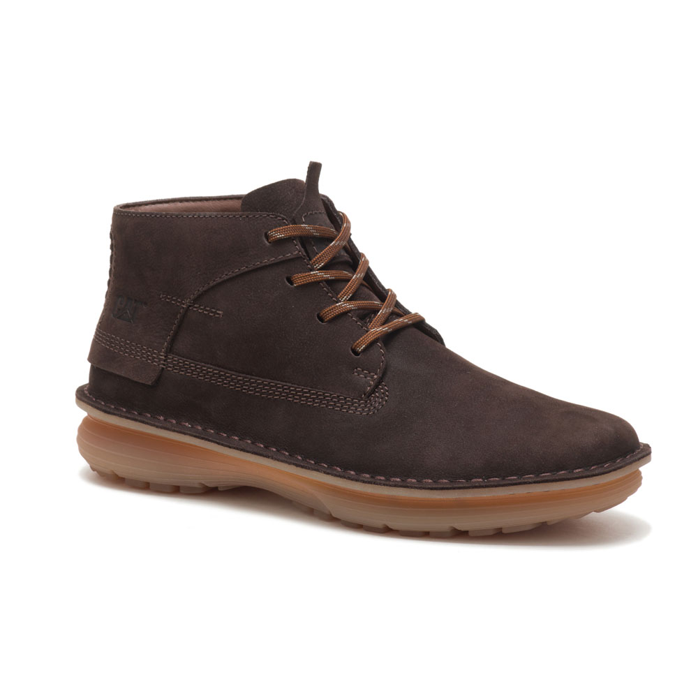 Men's Caterpillar Quartz Hi Chukka Boots Coffee Ireland MXNK68531